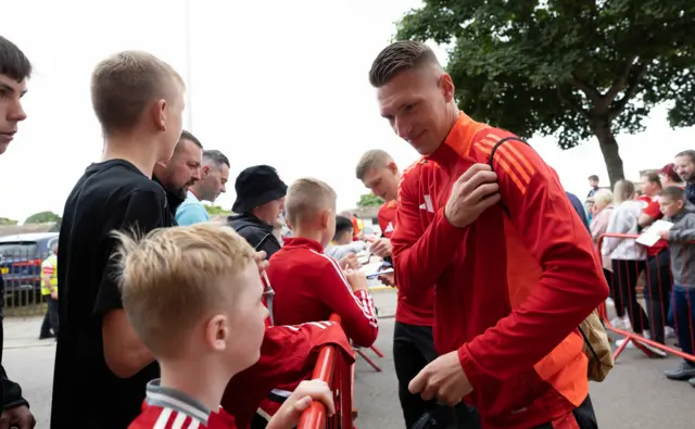 Aberdeen's Ante Palaversa with a fan