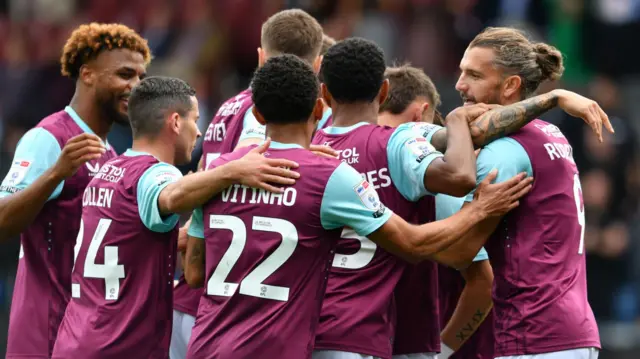 Burnley players celebrate