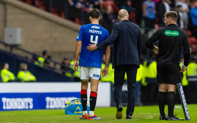 Rangers defender Robin Propper with manager Philippe Clement