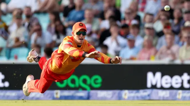 Jacob Bethell of Birmingham Phoenix fields the ball during The Hundred Eliminator match between Birmingham Phoenix Men and Southern Brave Men at The Kia Oval