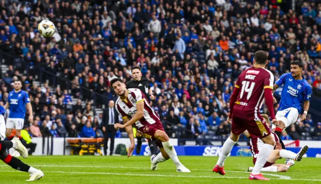 Jefte shoots for Rangers against St Johnstone