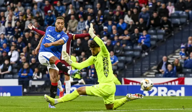 Cyriel Dessers scores for Rangers against St Johnstone