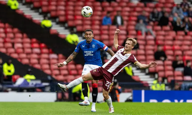 Rangers' James Tavernier and St Johnstone's Matt Smith