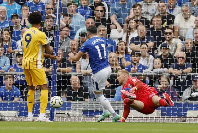 Harrison taps home only for his goal to be ruled out for offside