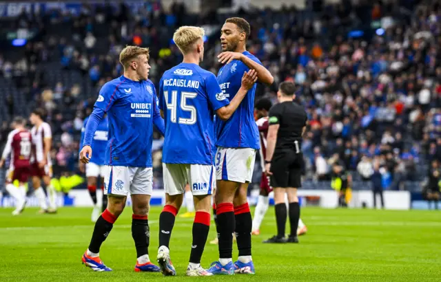 Rangers players celebrating