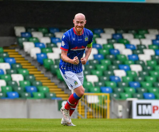 Chris Shields celebrates