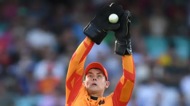 Jamie Smith of Birmingham Phoenix catches the ball during The Eliminator match between Birmingham Phoenix and Southern Brave at The Kia Oval