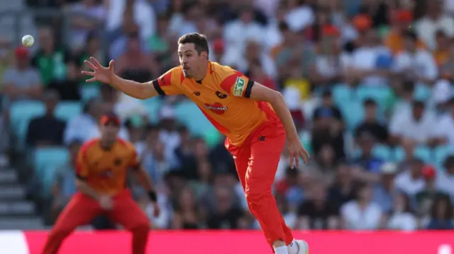 Chris Wood of Birmingham Phoenix attempts to field the ball during The Hundred Eliminator match between Birmingham Phoenix Men and Southern Brave Men