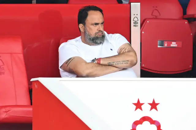 Marinakis watches on from his box