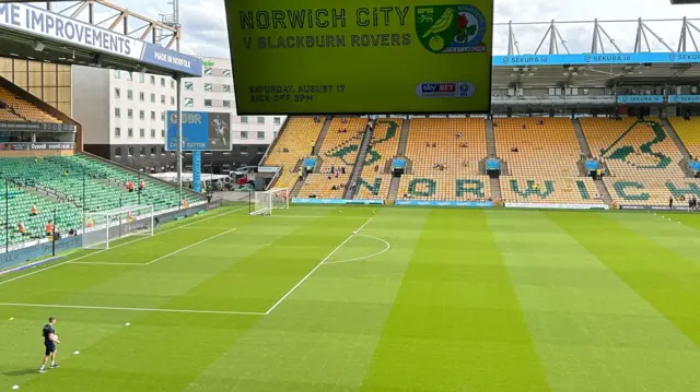 A general view inside Carrow Road