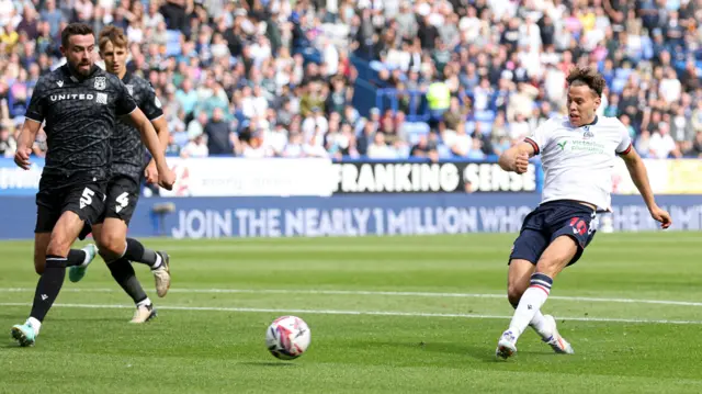 Bolton's Dion Charles misses a chance to score