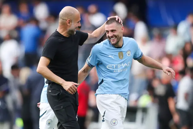 Guardiola congratulates Kovacic at full time