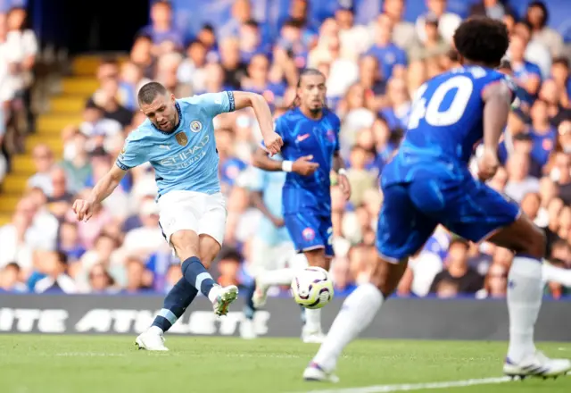 Kovacic fires home Man City's second from the edge of the box