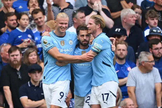 Erling Haaland, Bernardo Silva and Kevin de Bruyne