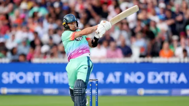 Tom Curran of Oval Invincibles batting during The Hundred Final match between Oval Invincibles Men and Southern Brave Men