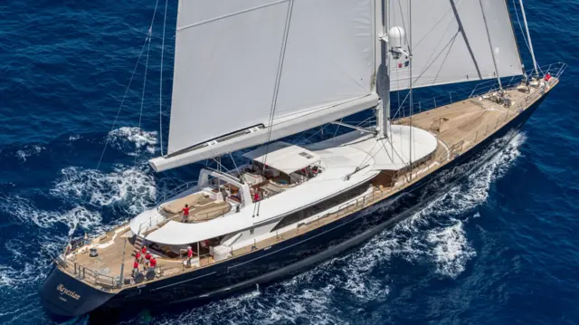 'Bayesian' sailing boat, in Palermo, Sicily, Italy.