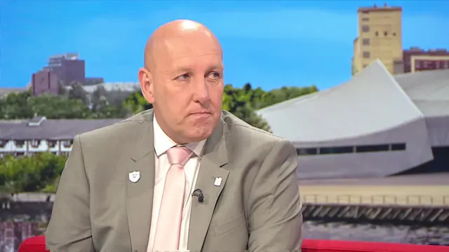 Chairman of the Prisons Officers Association Mark Fairhurst speaking in the BBC Breakfast studio