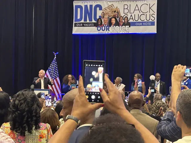 Tim Walz speaking at DNC