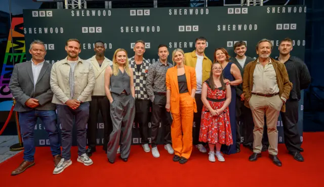 Cast of Sherwood on the red carpet