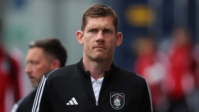 Queen's Park's head of goalkeeping Michael McGovern arrives before a William Hill Championship match between Falkirk and Queen's Park at the Falkirk Stadium, on August 02, 2024, in Falkirk, Scotland. (Photo by Mark Scates / SNS Group)