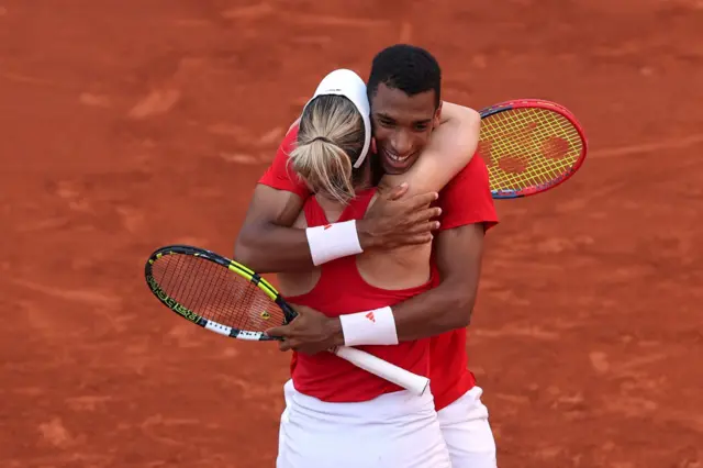 Gabriela Dabrowski and Felix Auger-Aliassime of Team Canada