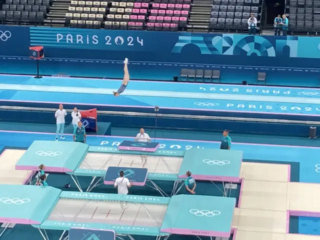 Bryony Page on trampoline