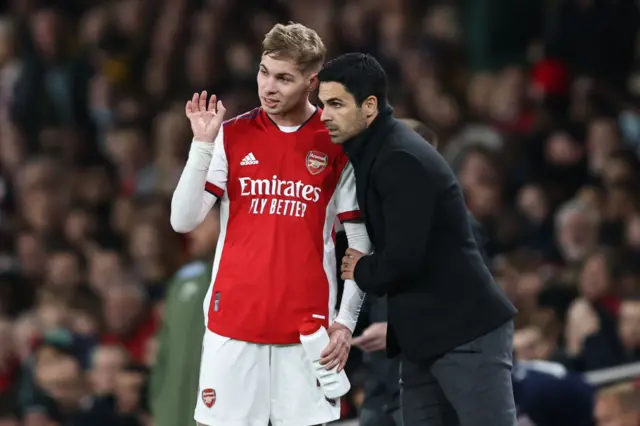 Mikel Arteta and Emile Smith Rowe