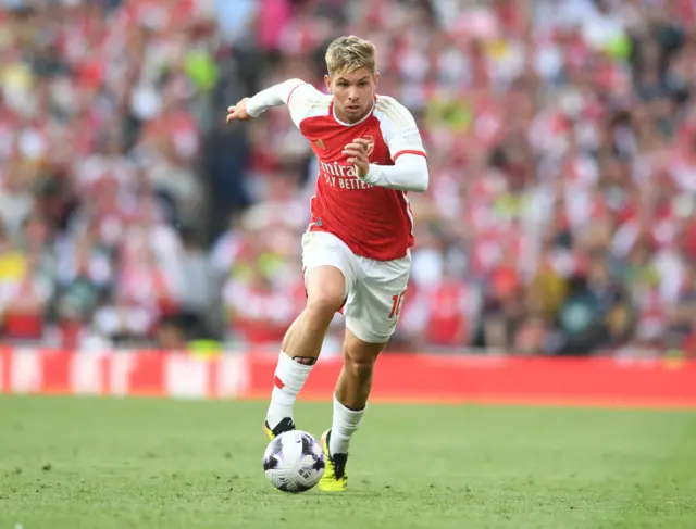 Emile Smith Rowe playing for Arsenal