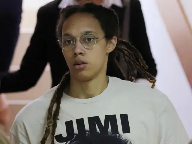 Brittney Griner at court hearing in Khimki outside Moscow, Russia July 1, 2022