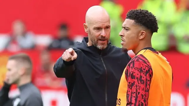 Erik ten Hag and Jadon Sancho