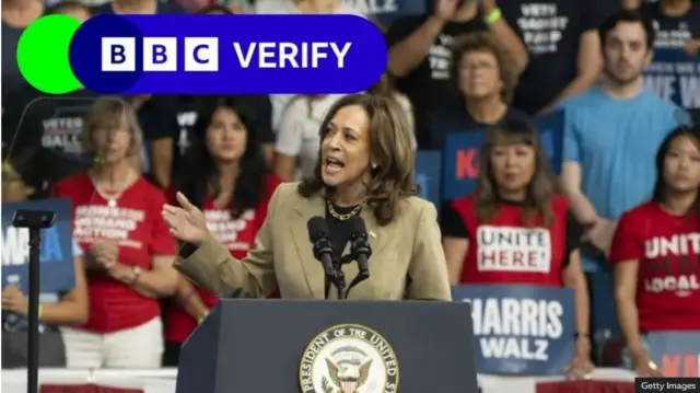 Harris at a campaign speech