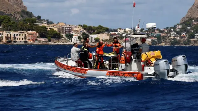 A rescue crew off Sicily