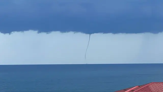 A waterspout over the sea in Rize, Turkey taken in September last year