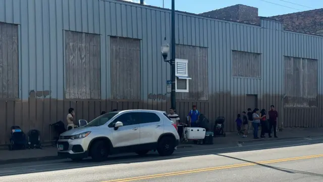 Migrants at a shelter