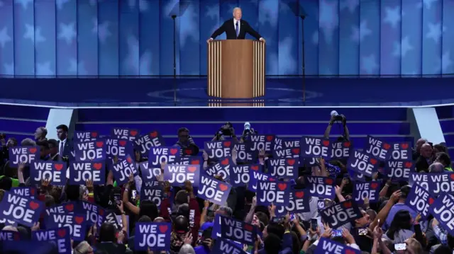 Joe Biden speaks at the DNC