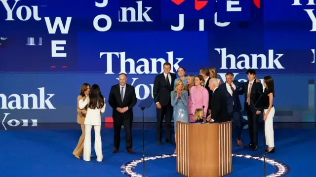 Biden and Harris and families