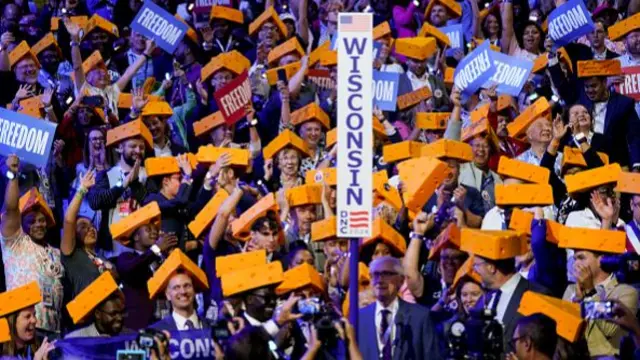 Wisconsin delegation wear cheese hats