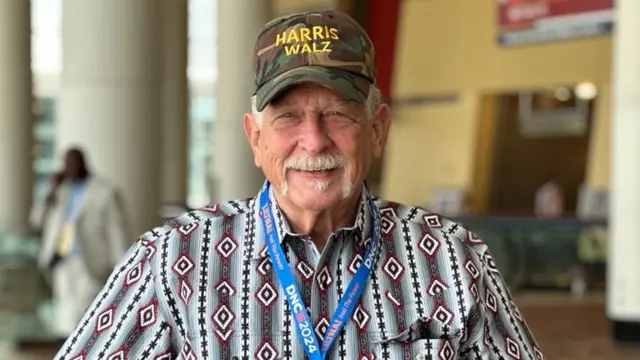 Texas delegate Kenneth Koenig seen at an off-site event for the DNC in Chicago