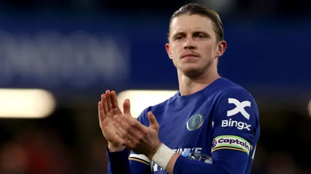 Conor Gallagher applauds Chelsea fans