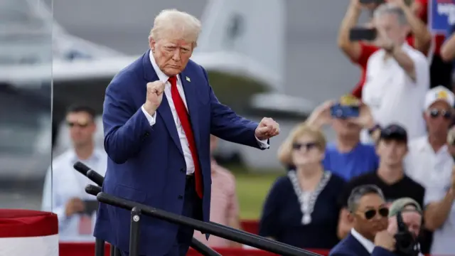 Donald Trump dancing after a rally