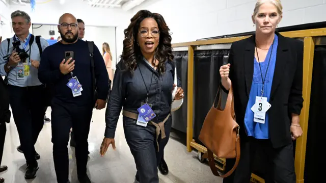 A Reuters photographer caught a photo of Oprah at the DNC convention