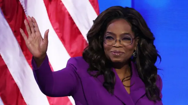 Oprah Winfrey takes the stage on Day 3 of the Democratic National Convention (DNC) at the United Center, in Chicago, Illinois, U.S., August 21, 2024