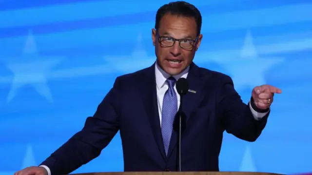 Pennsylvania Governor Josh Shapiro speaks on Day 3 of the Democratic National Convention (DNC) at the United Center, in Chicago, Illinois, U.S., August 21, 2024