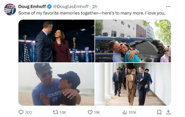 Pictures of Doug Emhoff and Kamala Harris