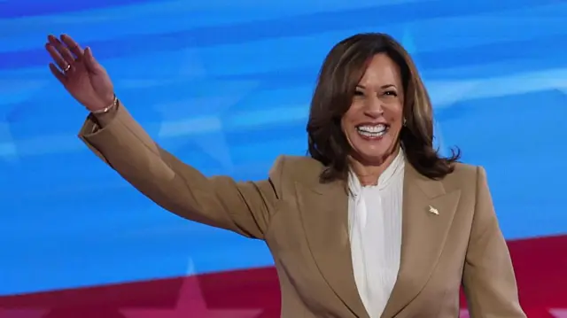 Democratic presidential candidate and U.S. Vice President Kamala Harris attends Day one of the Democratic National Convention (DNC) in Chicago, Illinois, U.S., August 19, 2024.