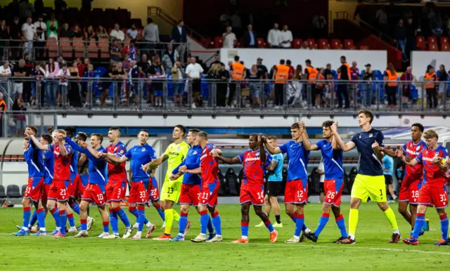 Plzen players celebrate