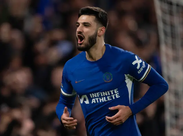 Armando Broja celebrating for Chelsea