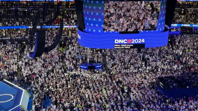 Democrats wave flag at DNC