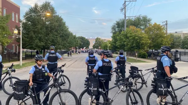 Bike police outside protests