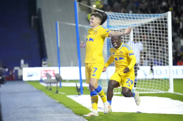 Leeds United's Daniel James celebrates